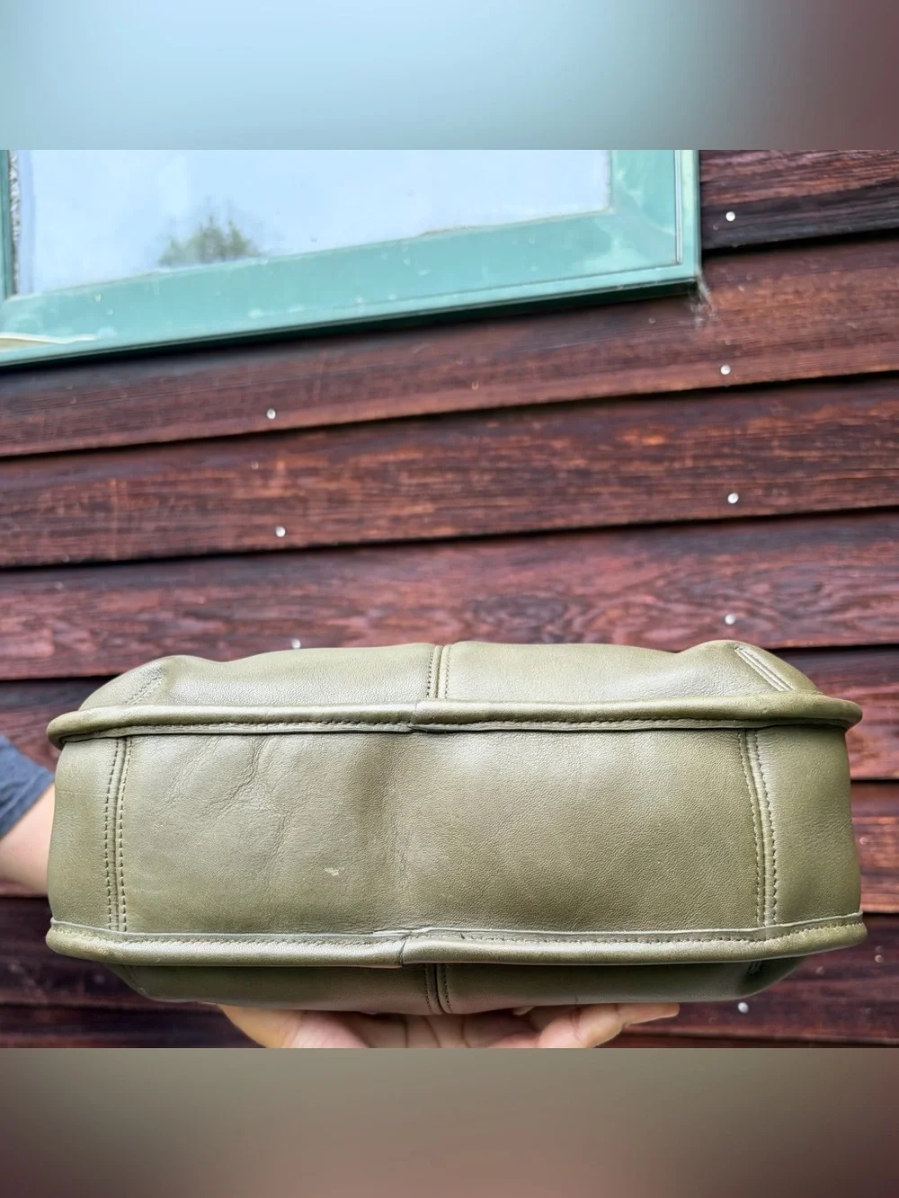 RARE Coach Ergo Pocket Zip #9033 Loden Green Leather VTG 90s Hobo Shoulder Bag